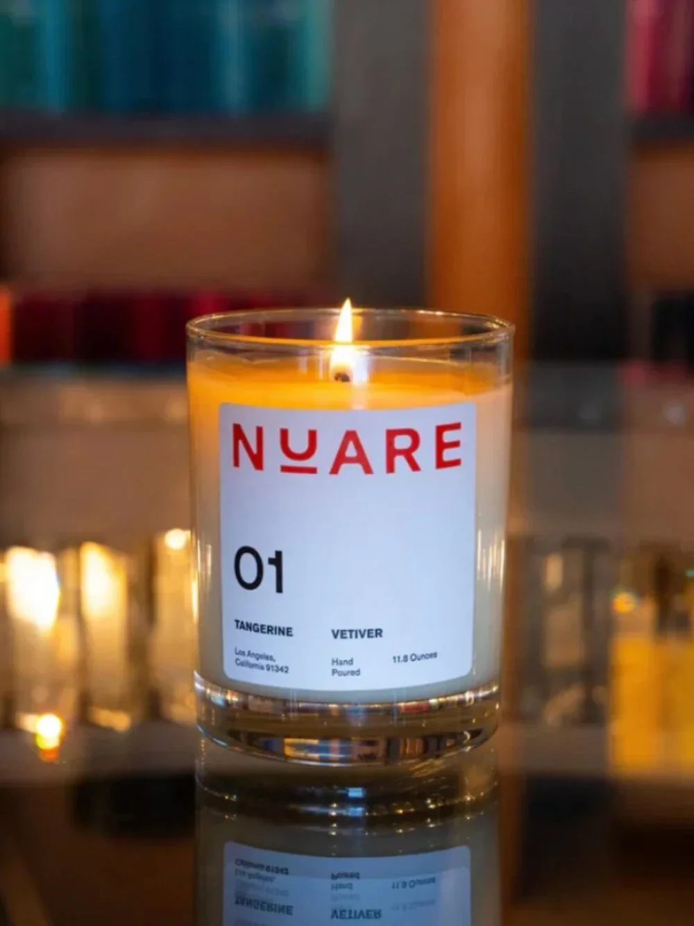 NUARE 01 TANGERINE VETIVER ESSENTIAL OILS NATURAL CANDLE | NEW IN BOX | 11.8 OZ